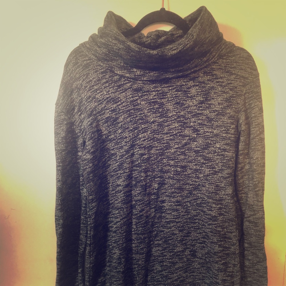 Merona Small cowl neck tunic black grey sweatshir